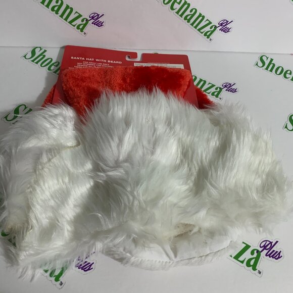 Ugly Christmas Hat Be Jolly Santa With Plush Beard Mustache Red White - Picture 6 of 6